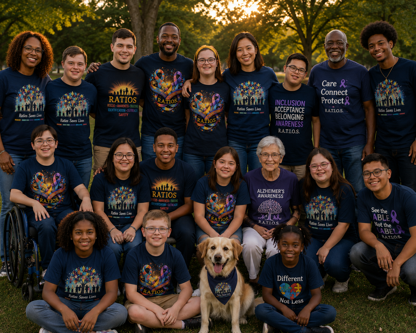 Diverse group in RATIOS shirts
