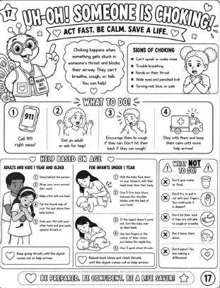 Uh-Oh! Someone Is Choking! safety activity page