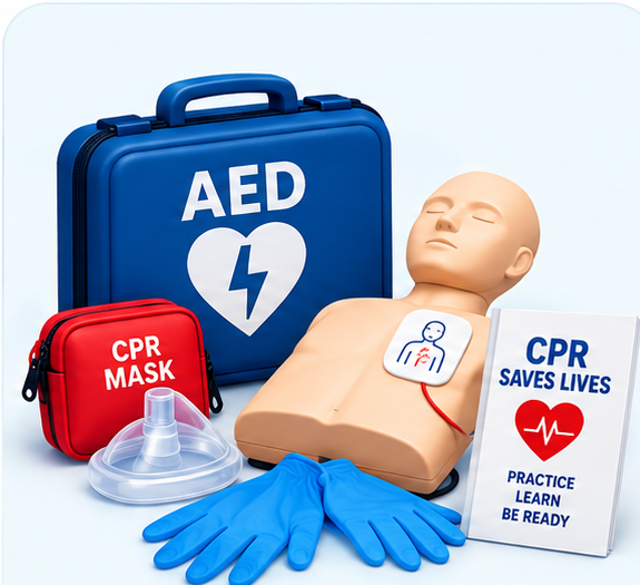 AED and CPR training equipment