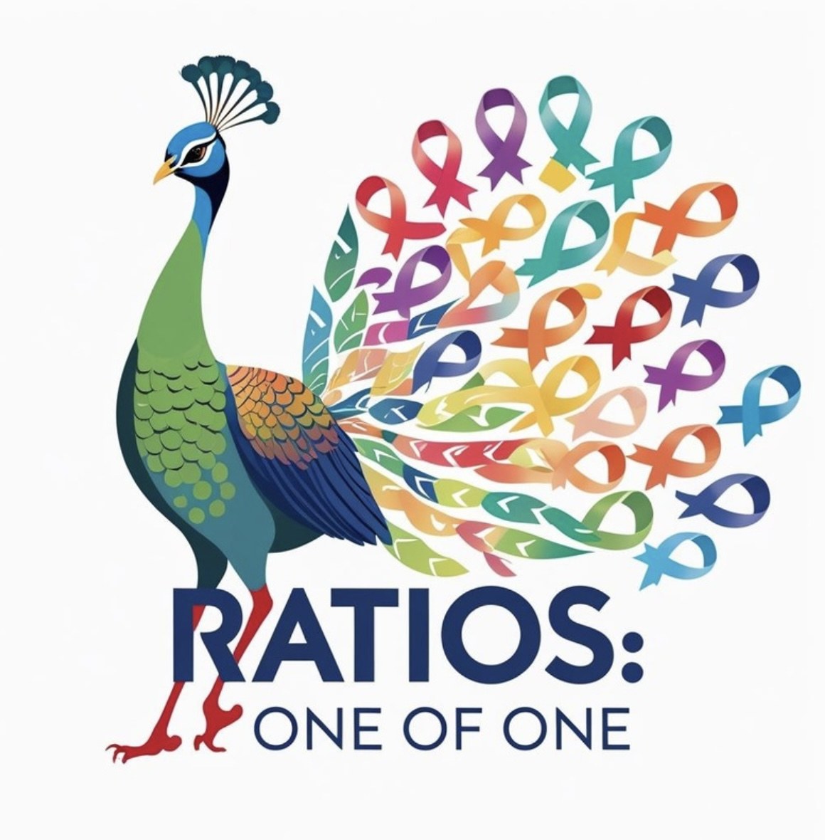 Standing Peacock Ribbon Tee shirt design